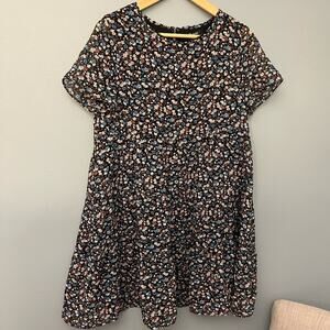 Madewell Black Floral Dress